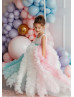 Rainbow Tulle Ruffled Flower Girl Dress First Birthday Dress